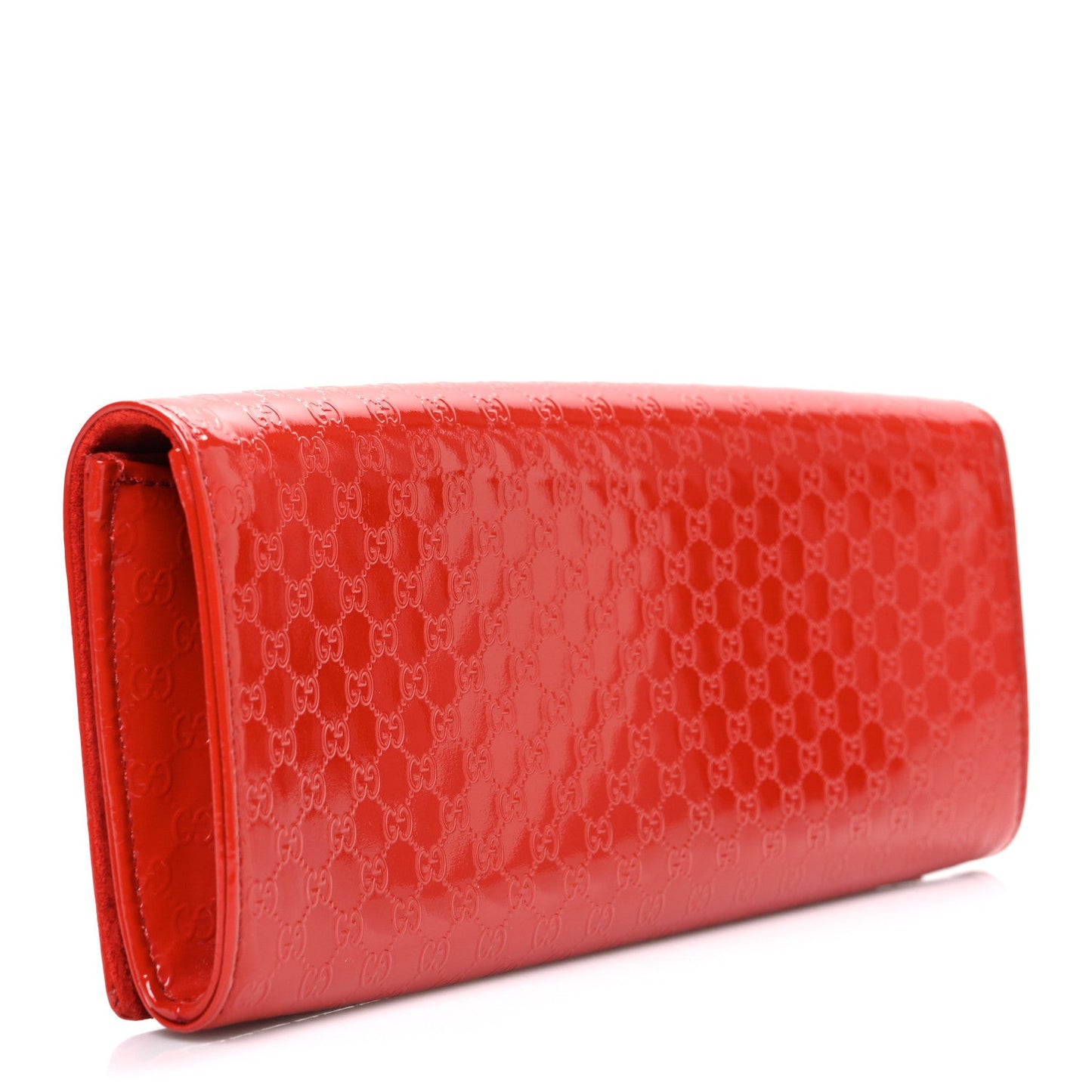 Patent Microguccissima Small Broadway Clutch Red