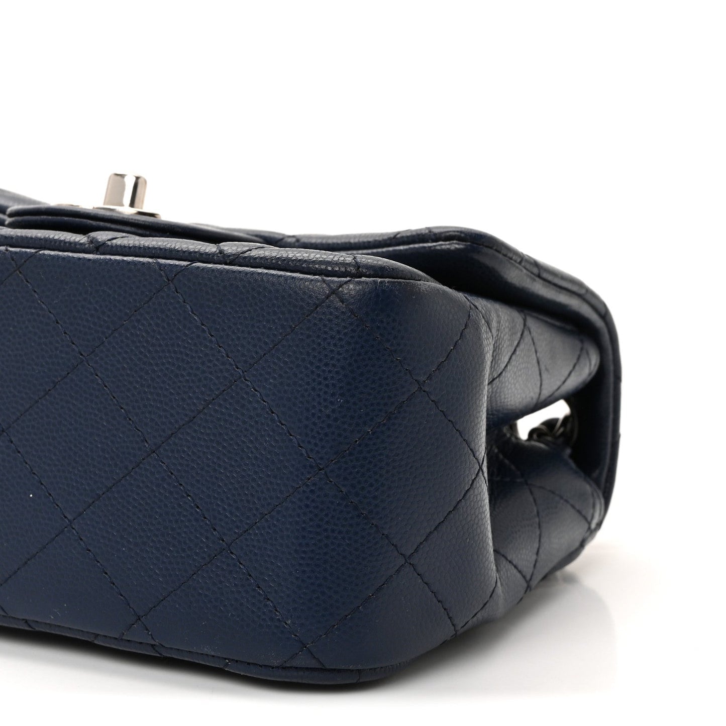 Caviar Quilted Mini Square Flap Navy