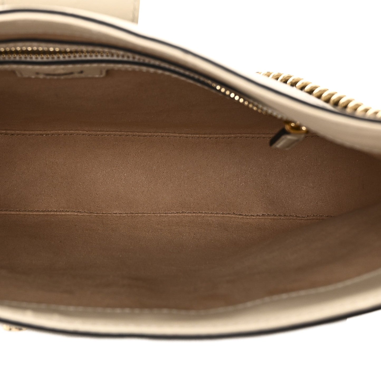 GG Supreme Monogram Moon Calfskin Medium Padlock Shoulder Bag Beige Ebony Mystic White