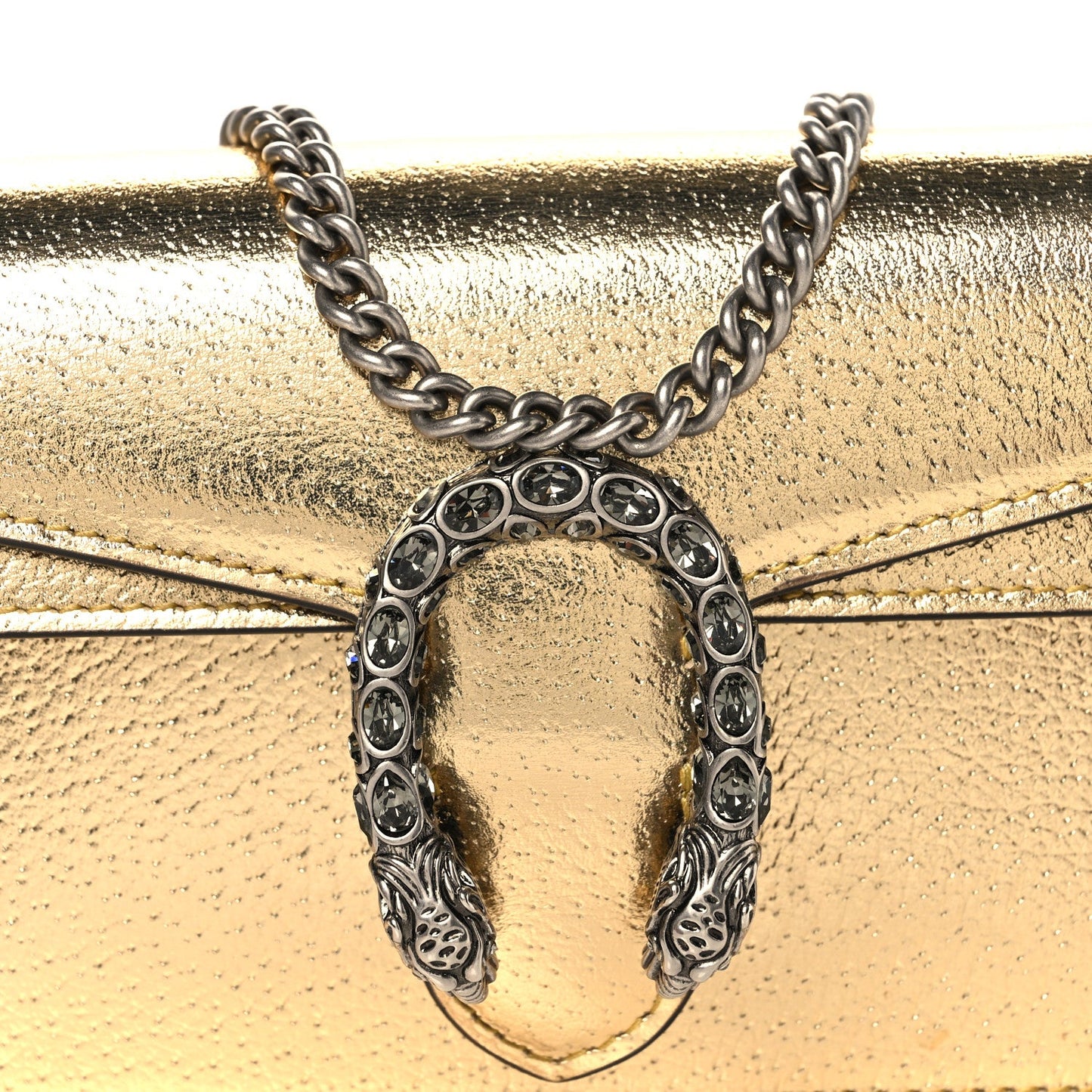 Metallic Calfskin Super Mini Dionysus Shoulder Bag Gold