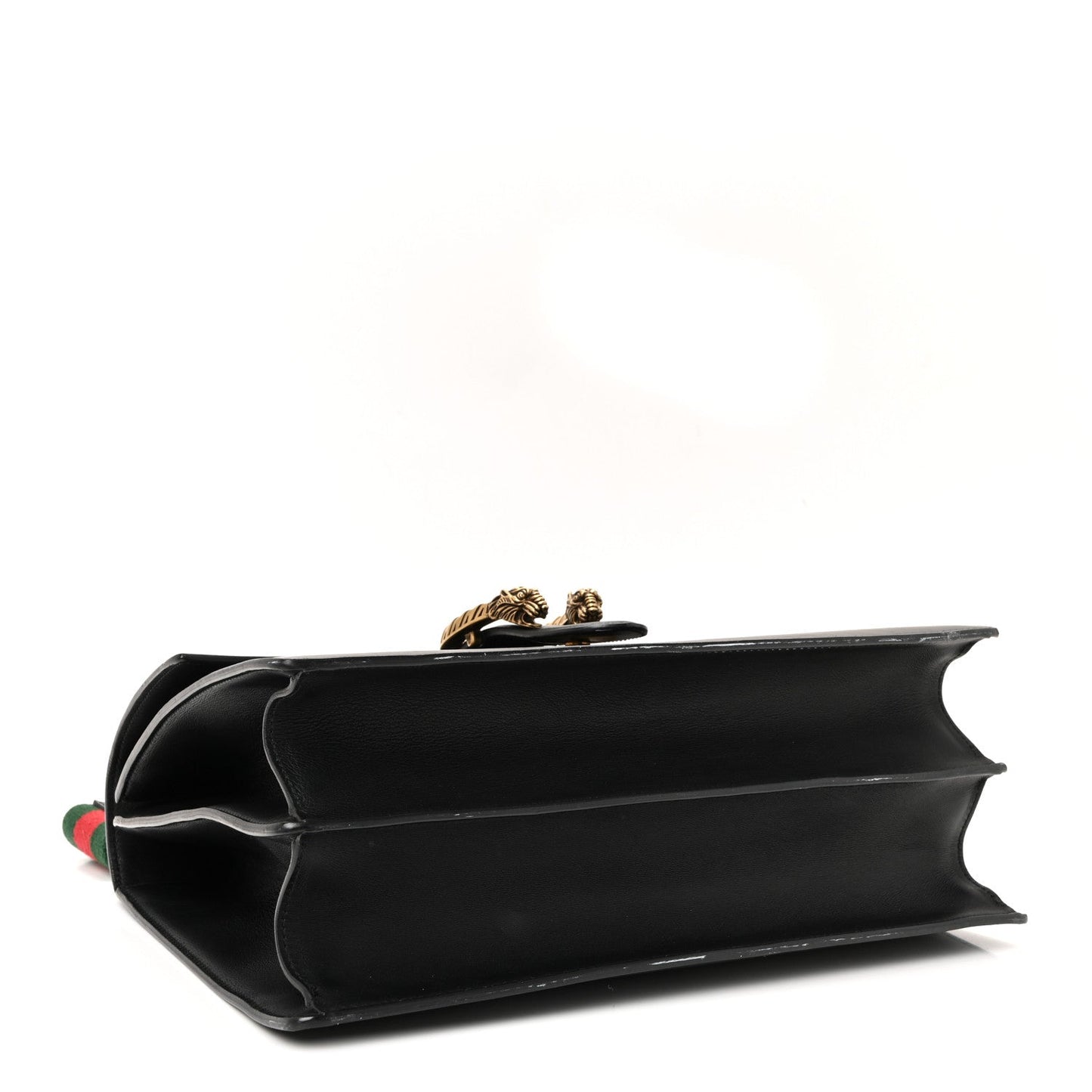 Moon Calfskin Web Large Dionysus Bamboo Top Handle Bag Black