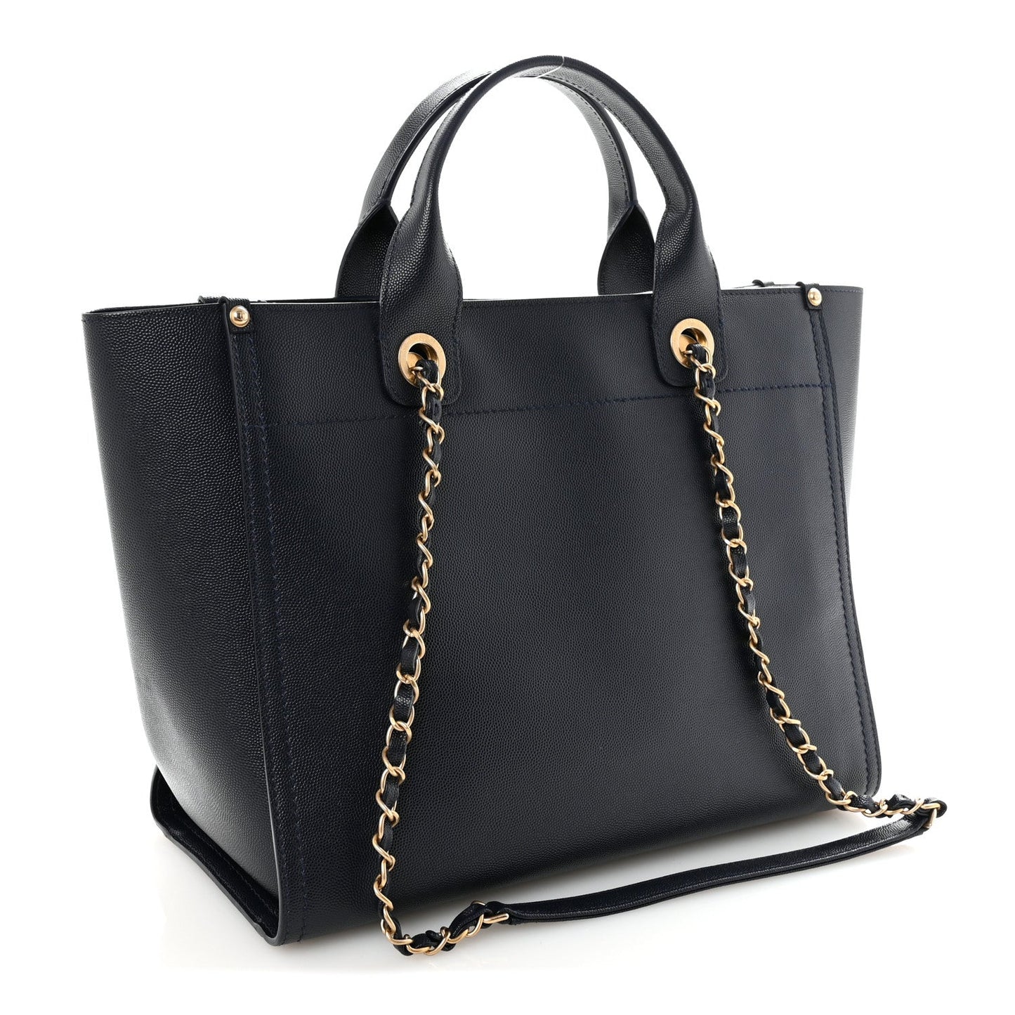 Caviar Small Studded Deauville Tote Navy
