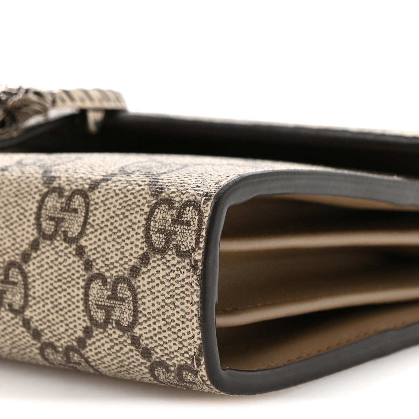 GG Supreme Monogram Mini Dionysus Chain Wallet Beige Taupe