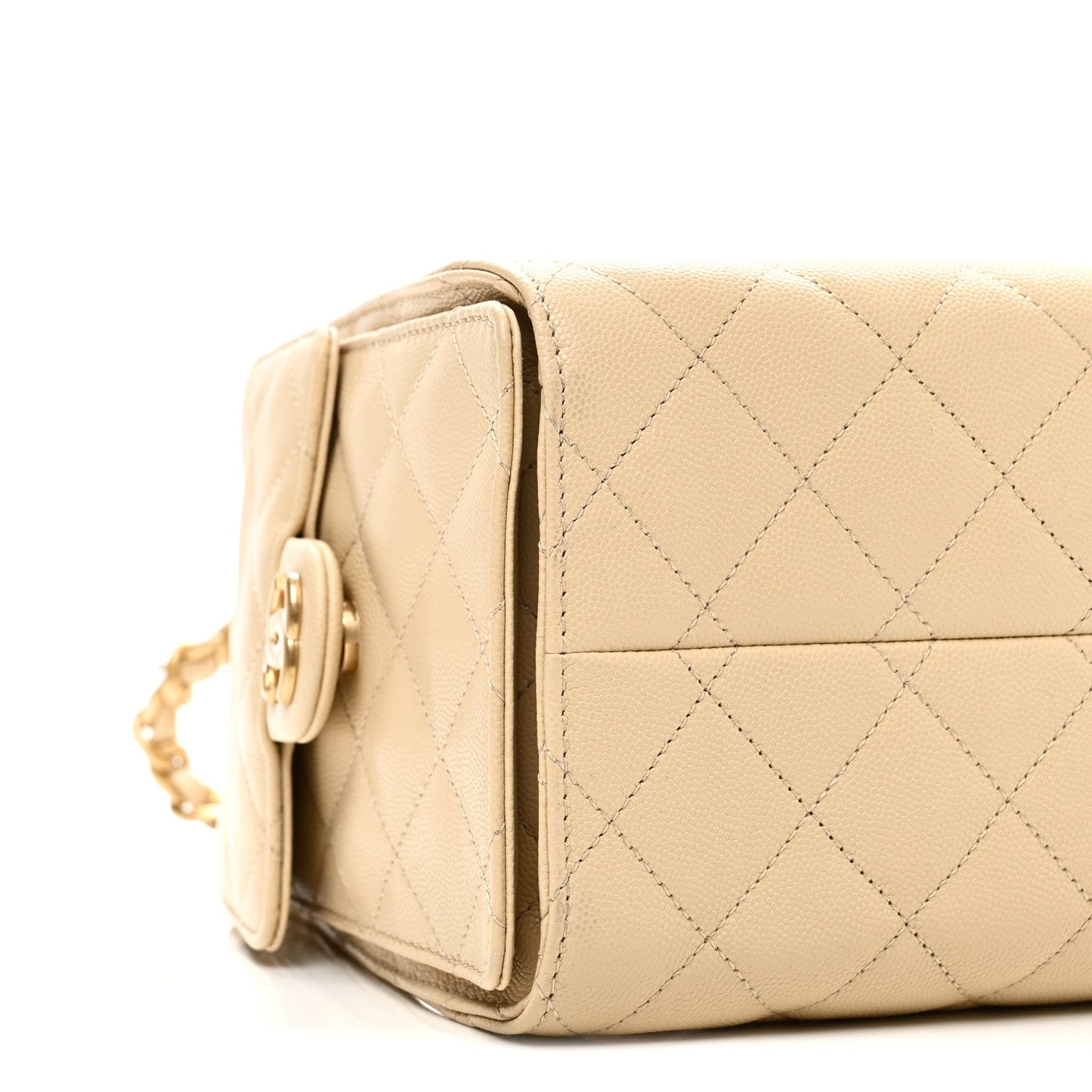 Caviar Quilted Small Chanel 25 Handbag Light Beige