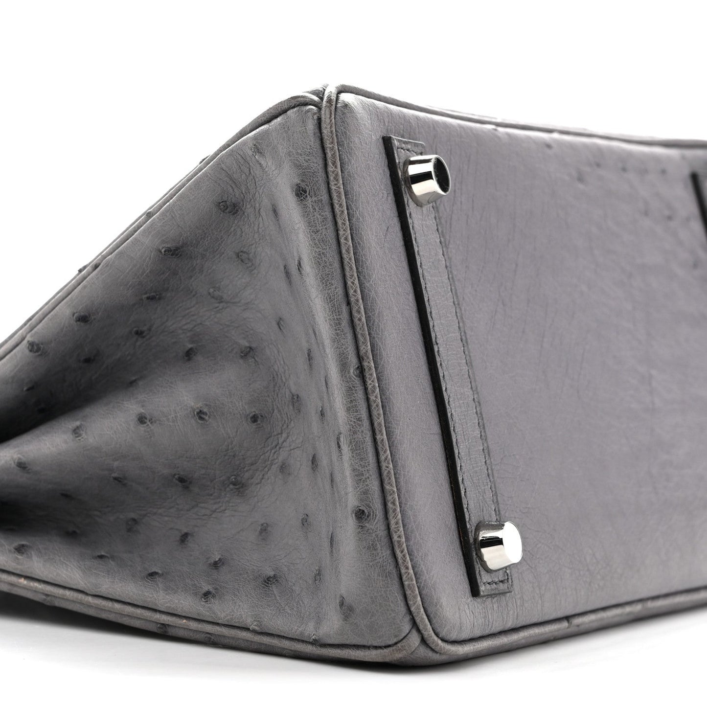 Ostrich Birkin 25 Gris Agate