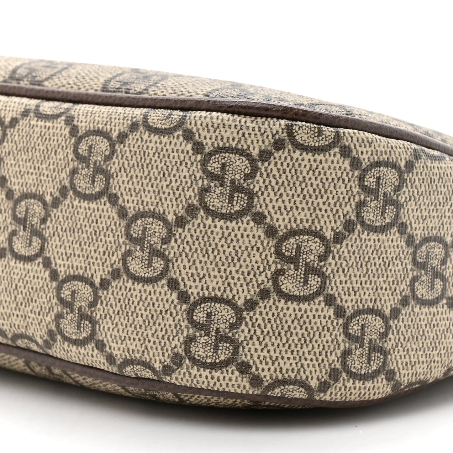 GG Supreme Monogram Textured Dollar Calfskin Web Small Ophidia GG Handbag Beige Ebony New Acero