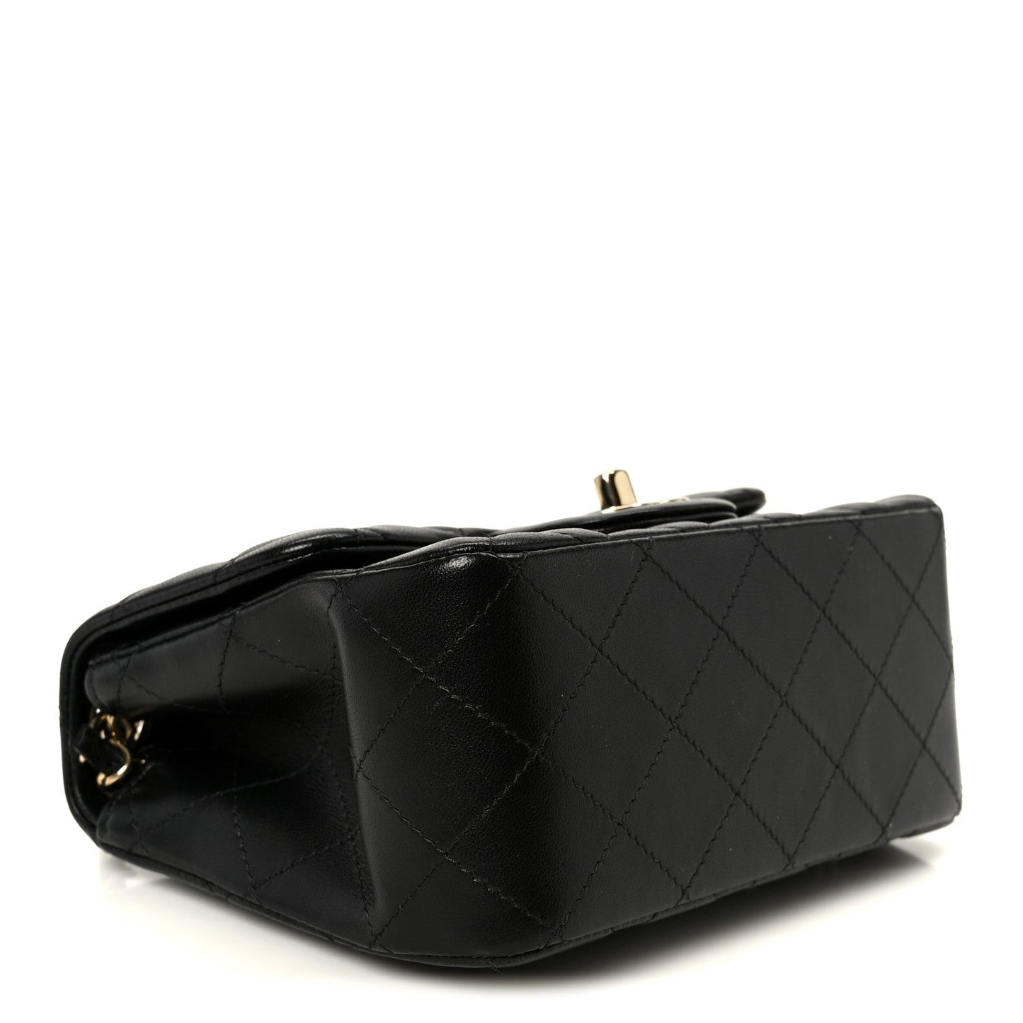 Lambskin Quilted Mini Square Flap Black