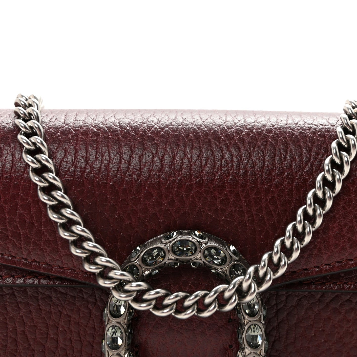 Dollar Calfskin Crystal Super Mini Dionysus Shoulder Bag Vintage Bordeaux Black Diamond