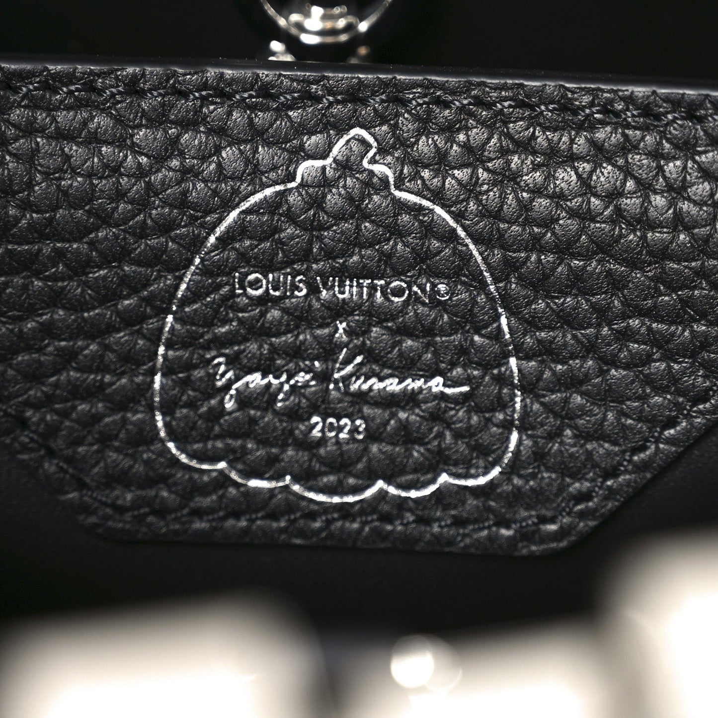 LV X YK Taurillon Capucines BB Black White