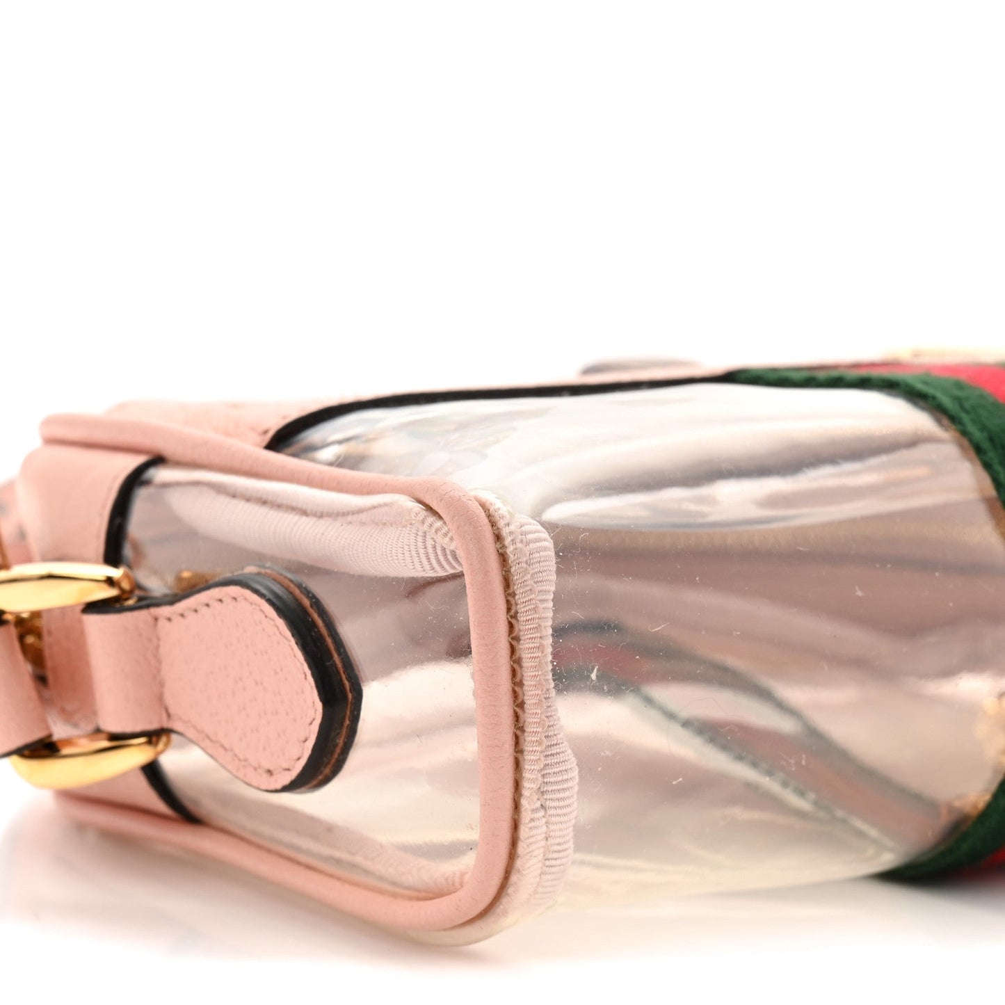 Vinyl Web Mini Ophidia Transparent Shoulder Bag Perfect Pink