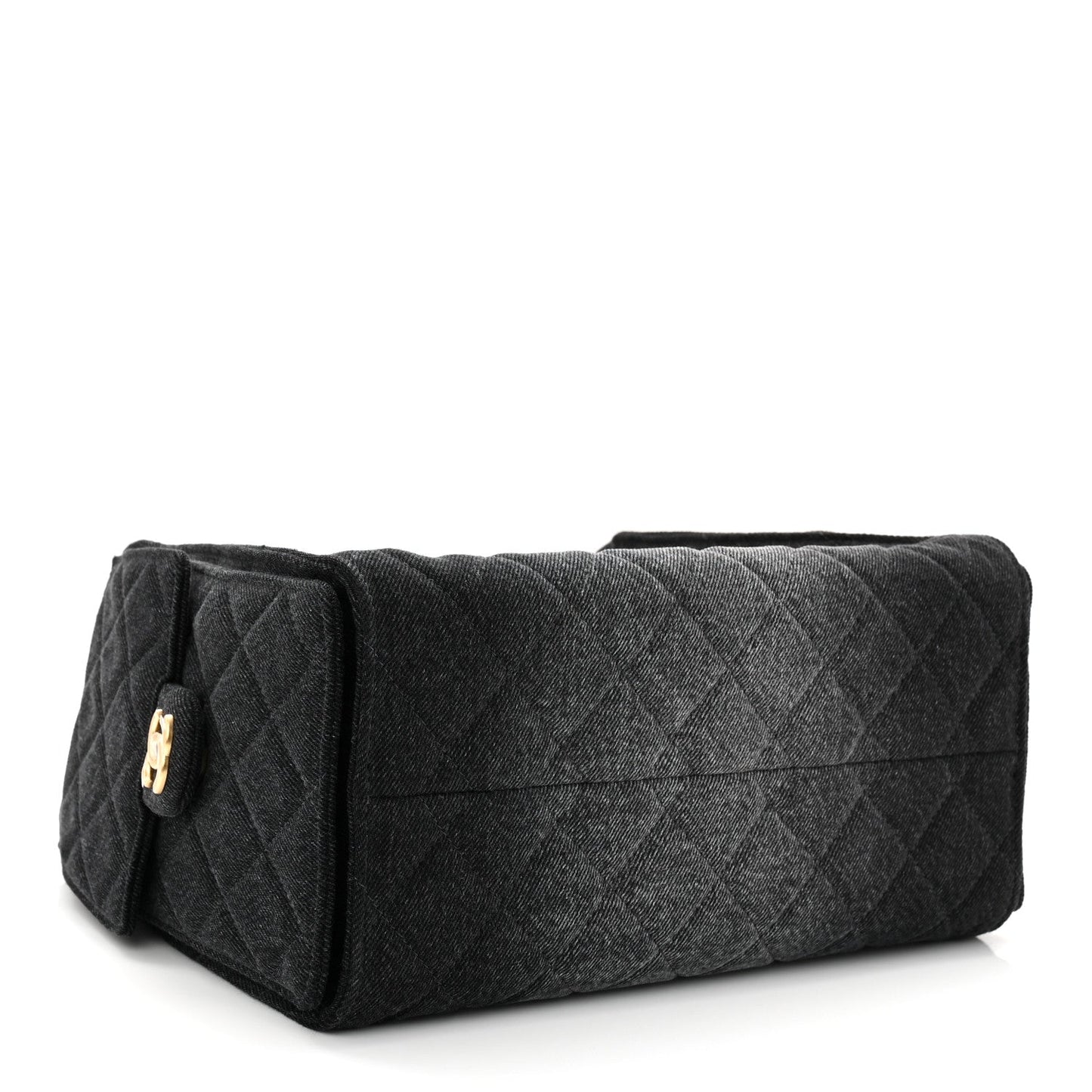 Washed Denim Quilted Small Chanel 25 Handbag Black