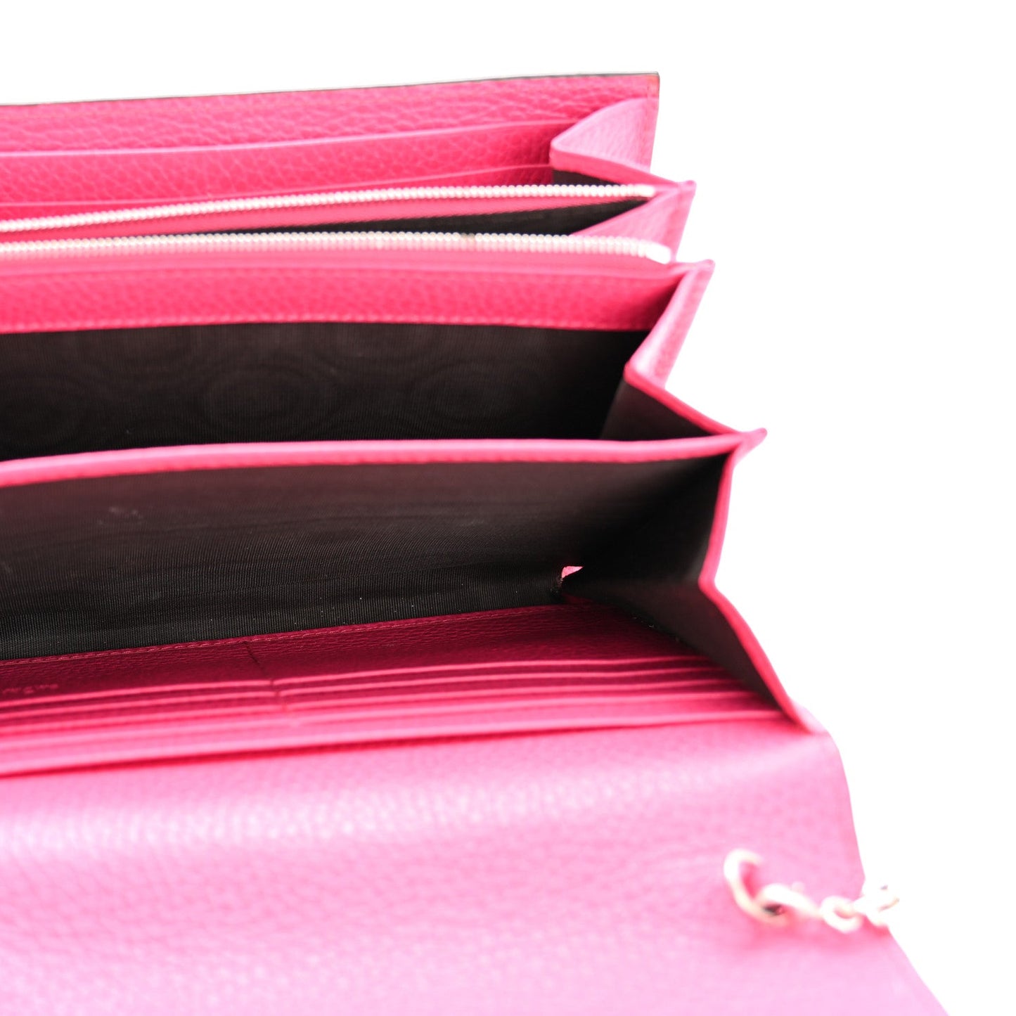 Dollar Calfskin Crystal Mini Dionysus Chain Wallet Box Pink