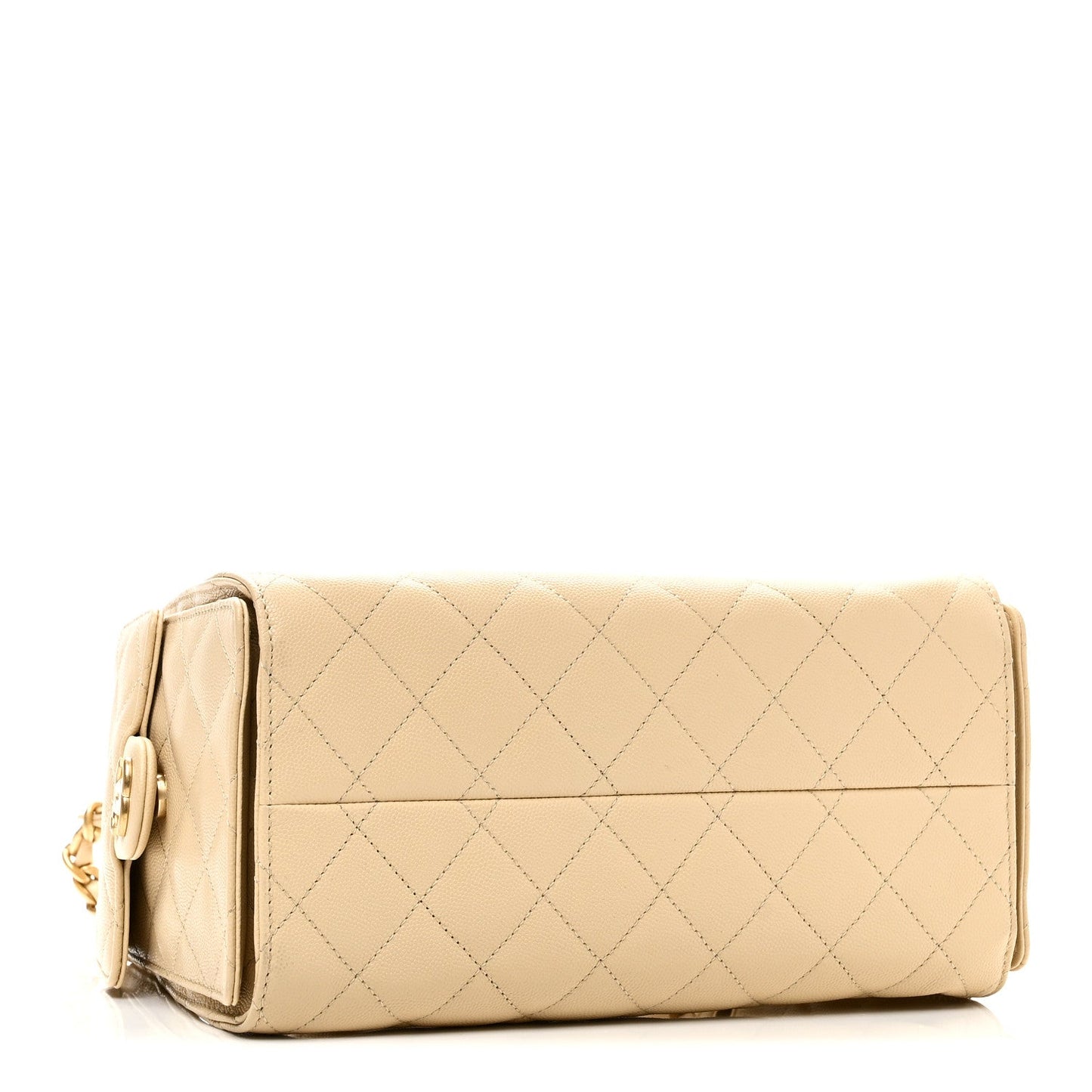 Caviar Quilted Small Chanel 25 Handbag Light Beige