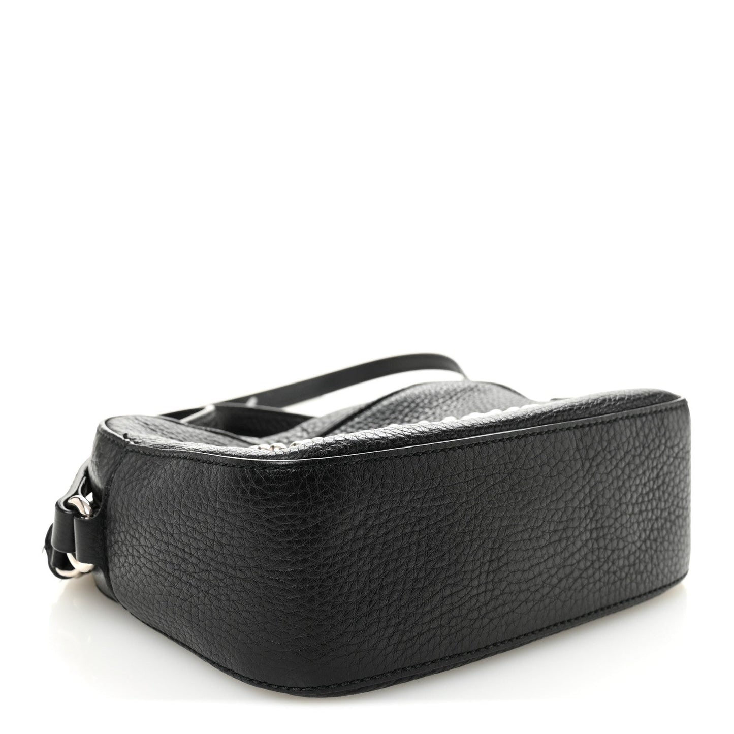 Pebbled Calfskin Studded Small Soho Disco Bag Black