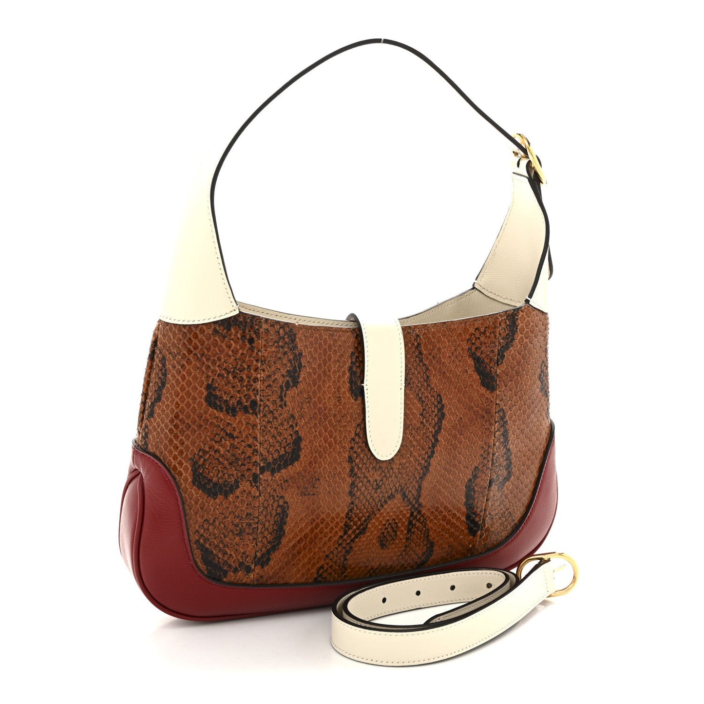 Snakeskin Calfskin Small Jackie 1961 Hobo Brown Multicolor
