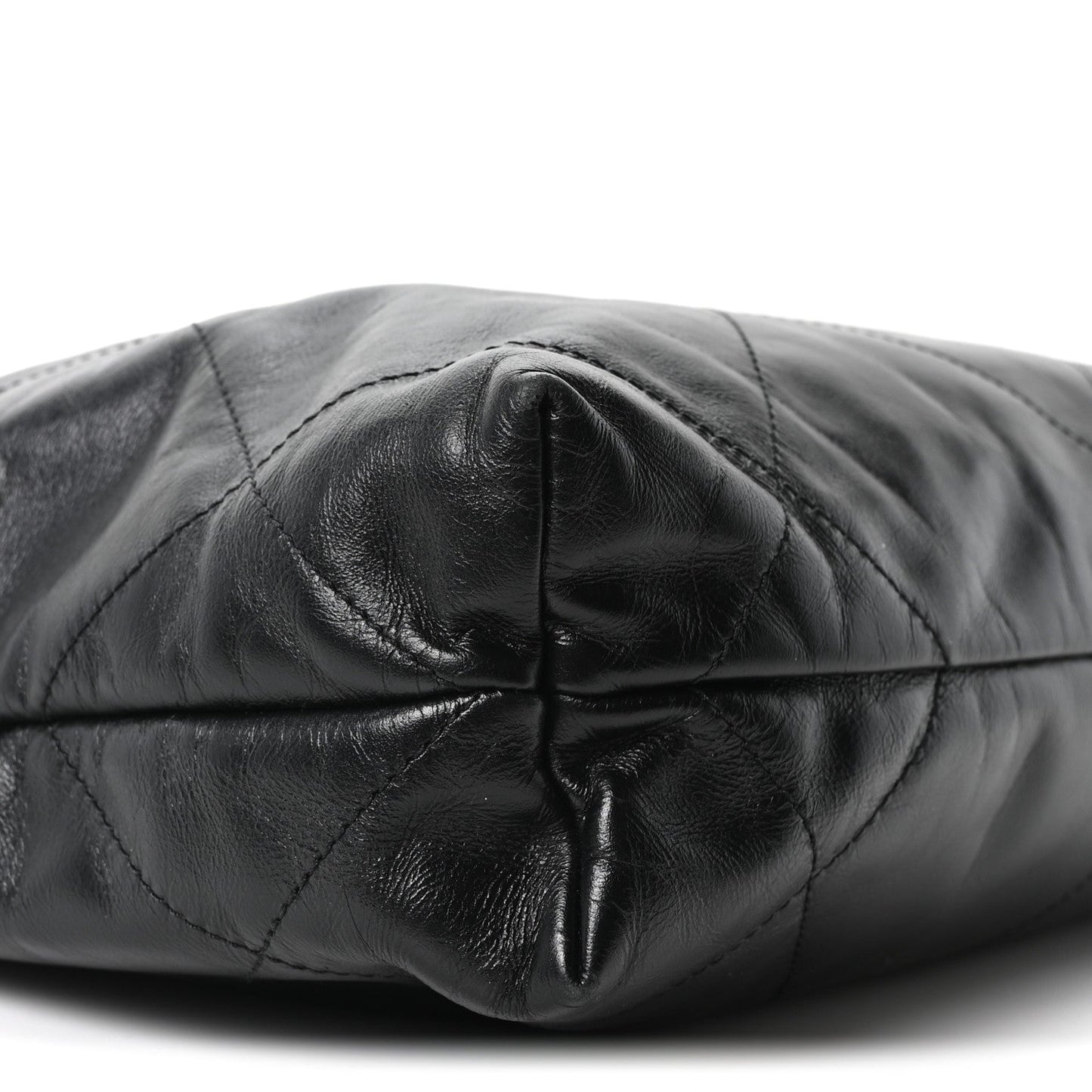 Shiny Calfskin Quilted Small Chanel 22 Black