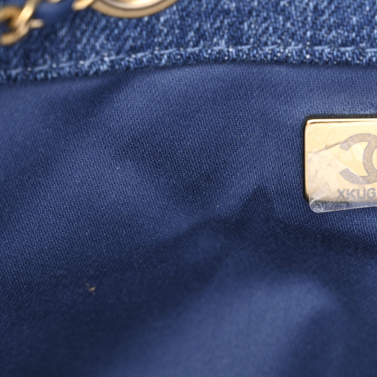 Washed Denim Quilted Medium Chanel 25 Handbag Blue