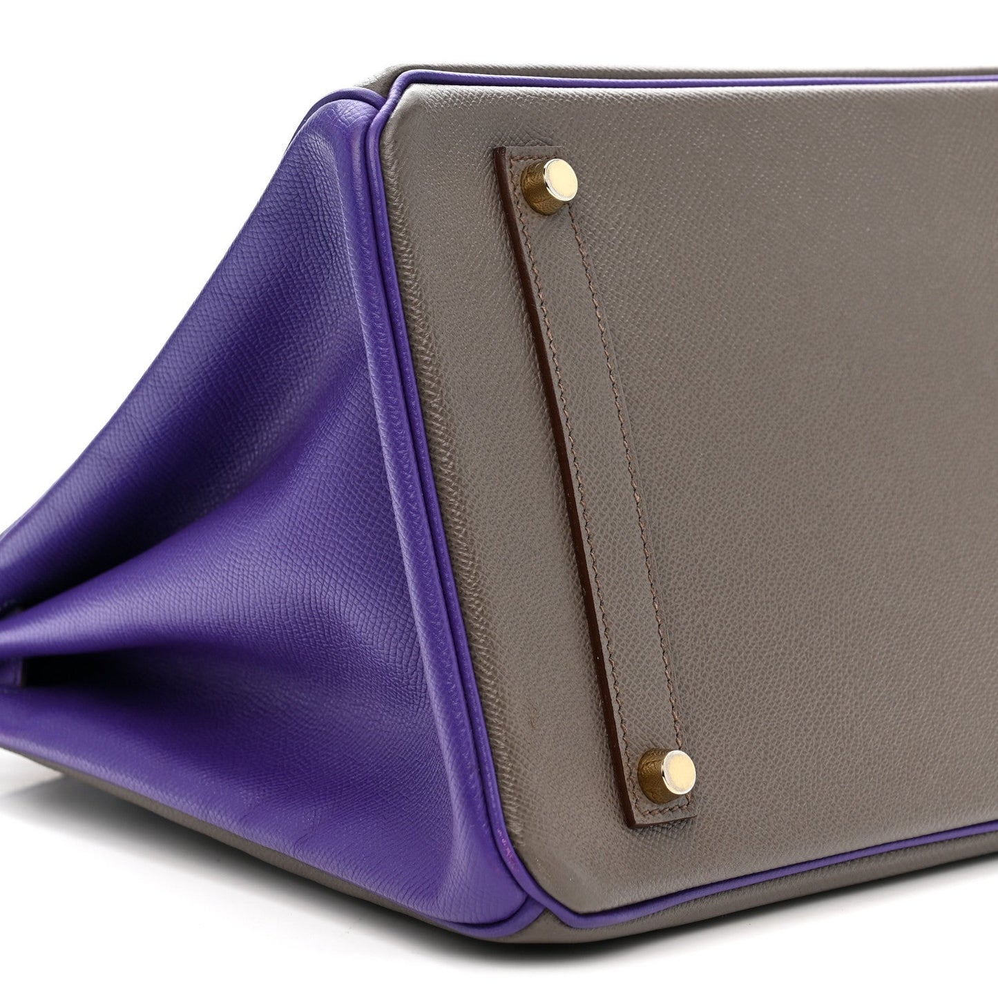 Epsom Bi-Color Horseshoe Birkin 35 Etain Crocus