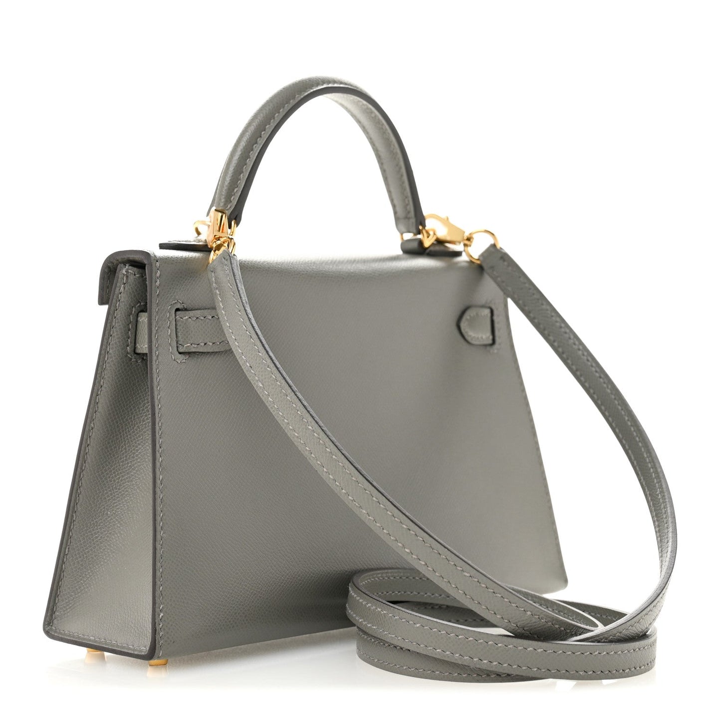 Madame Calfskin Mini Kelly Sellier 20 Gris Meyer