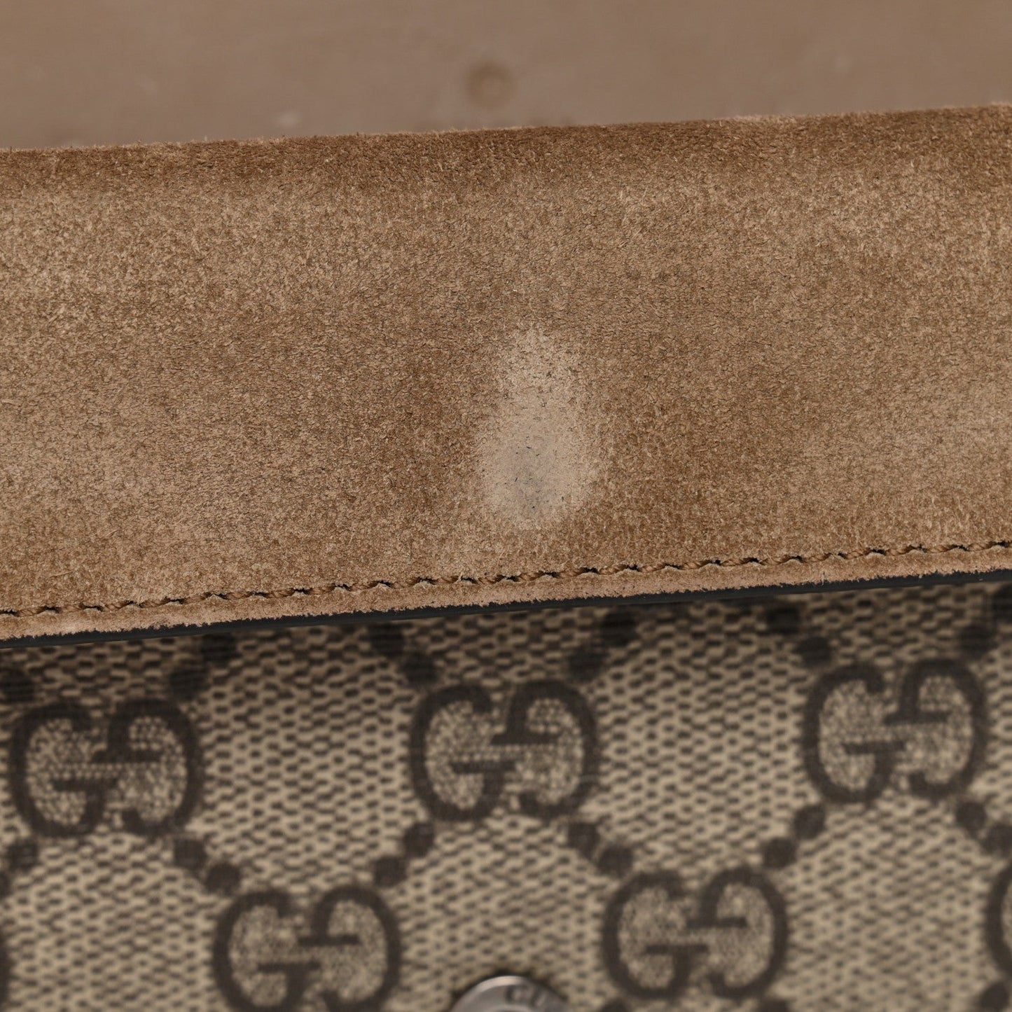 GG Supreme Monogram Super Mini Dionysus Shoulder Bag Taupe