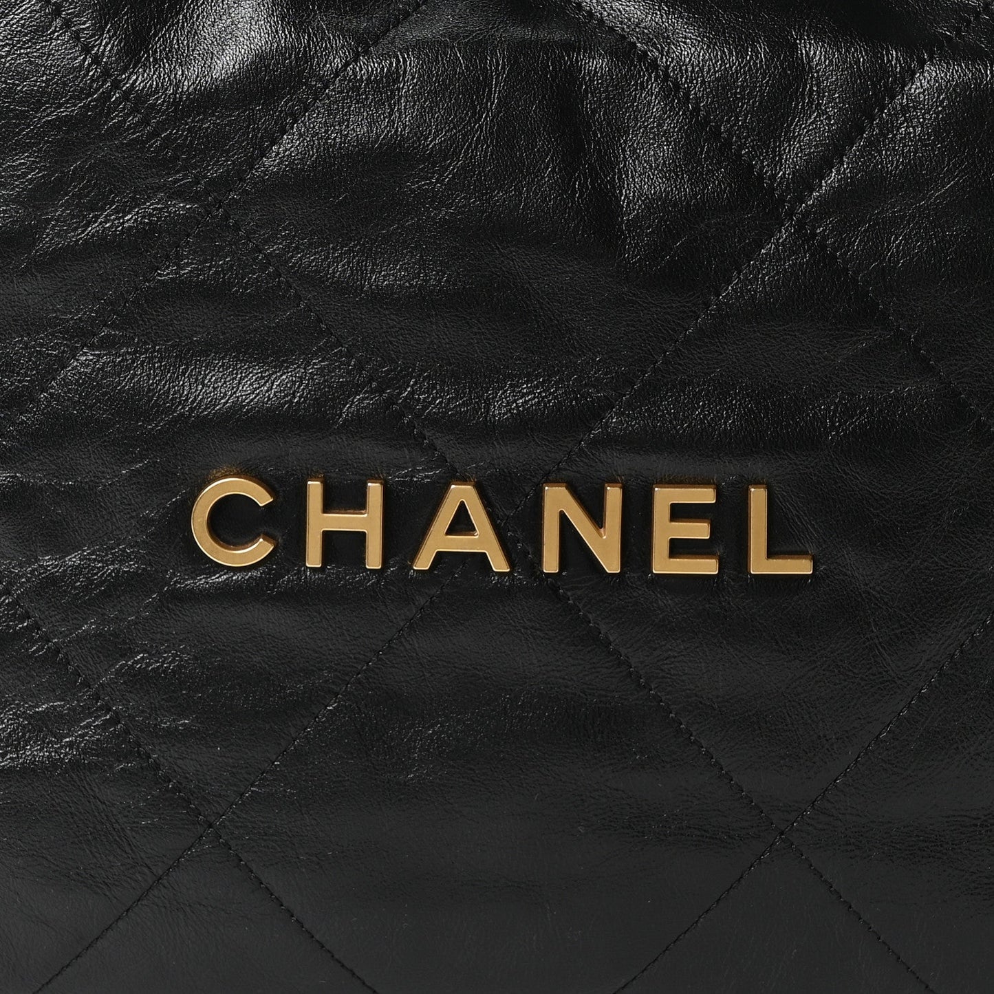 Shiny Calfskin Quilted Small Chanel 22 Black