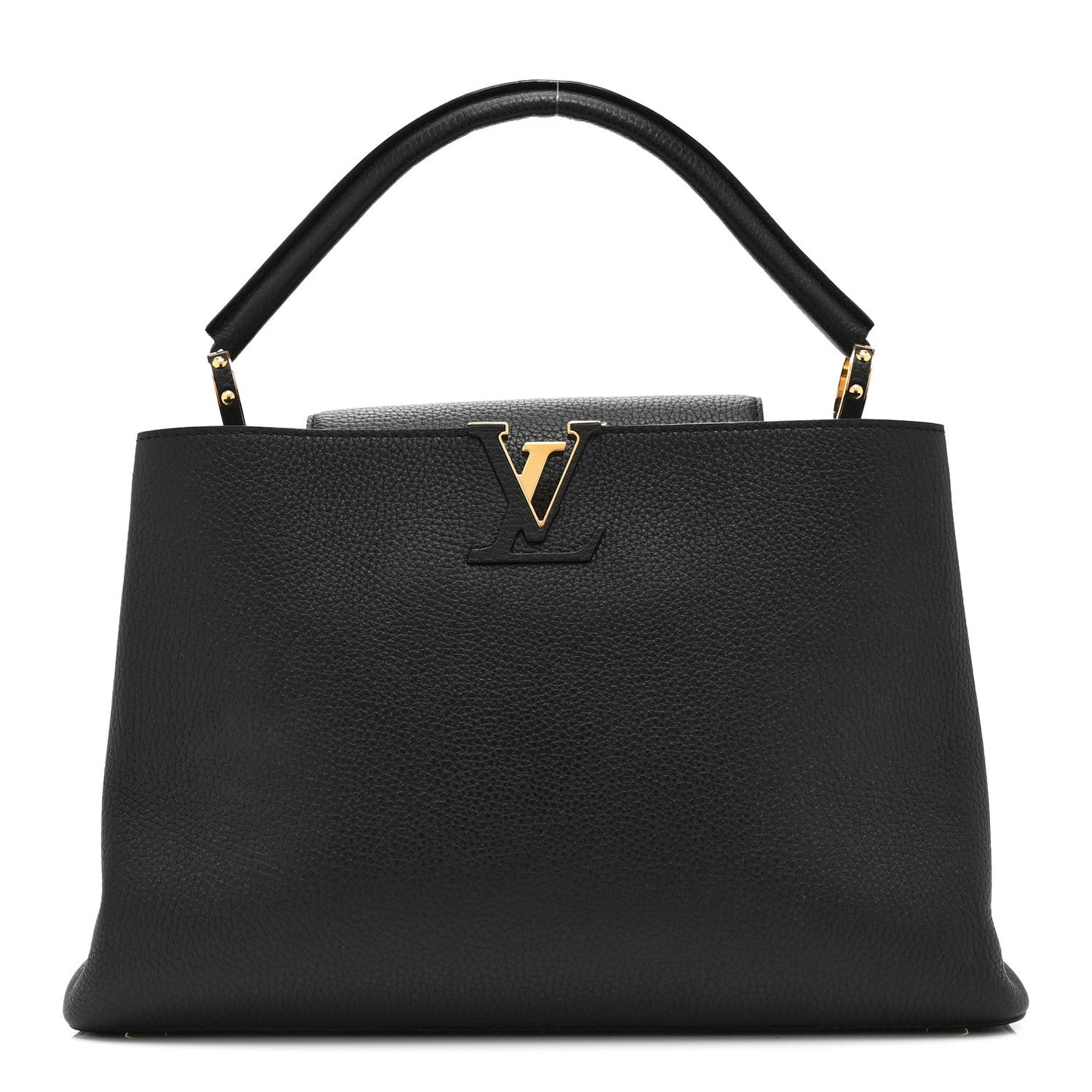 Taurillon Capucines MM Black Fuchsia