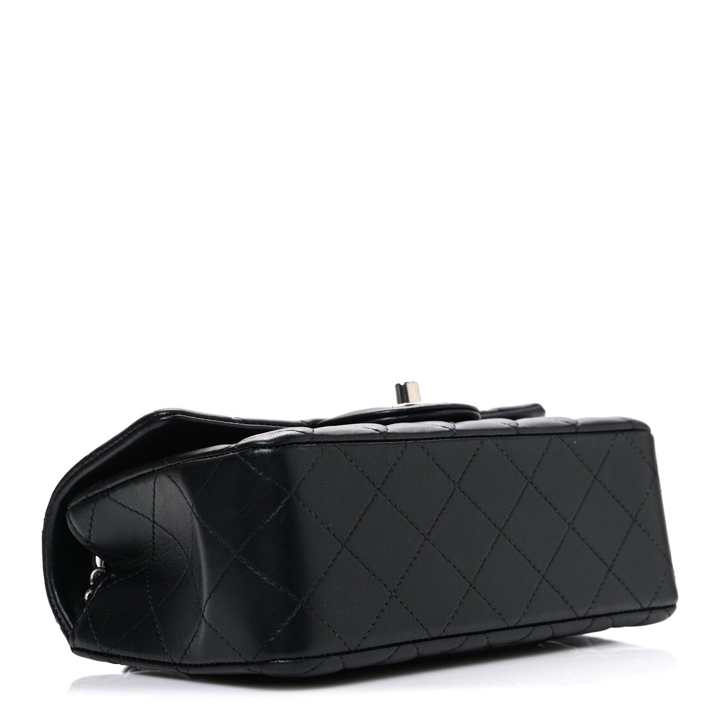 Lambskin Quilted Mini Rectangular Flap Black
