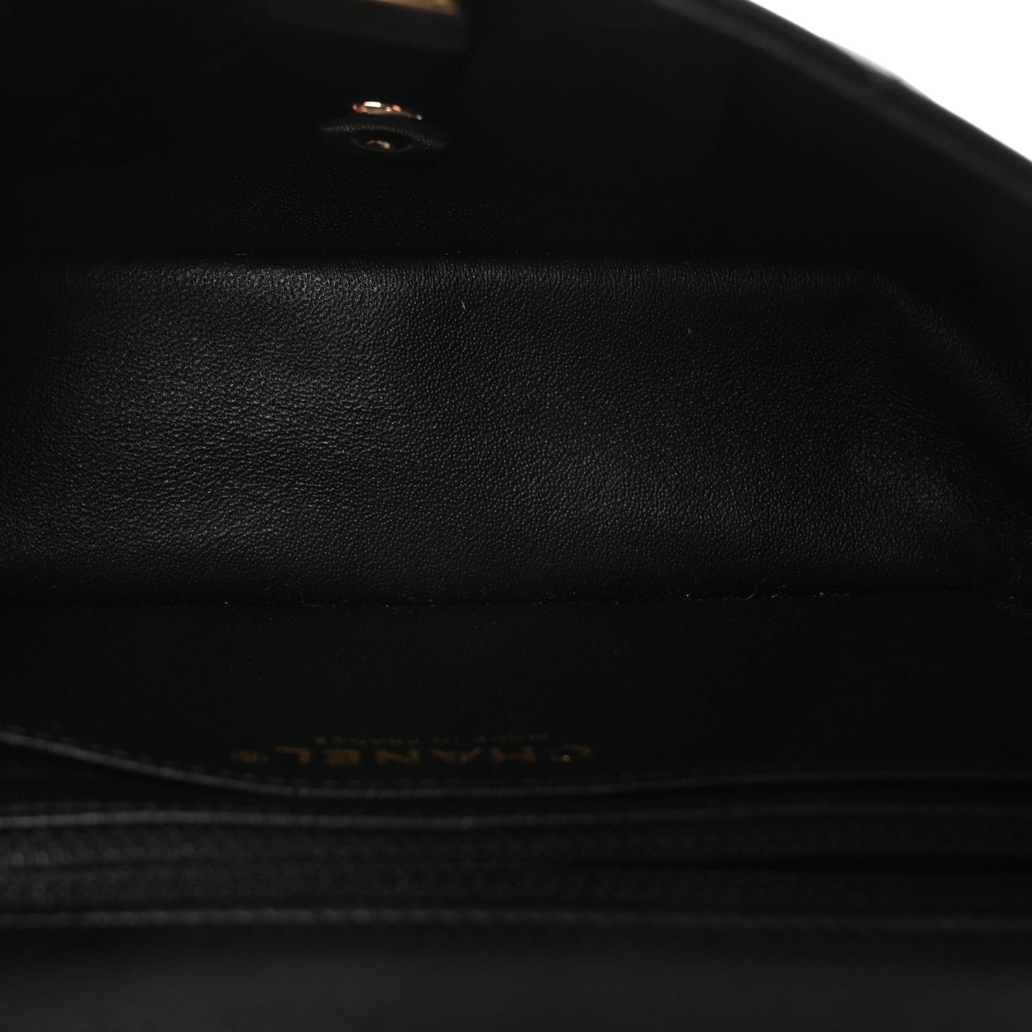 Lambskin Quilted Mini Rectangular Flap Black