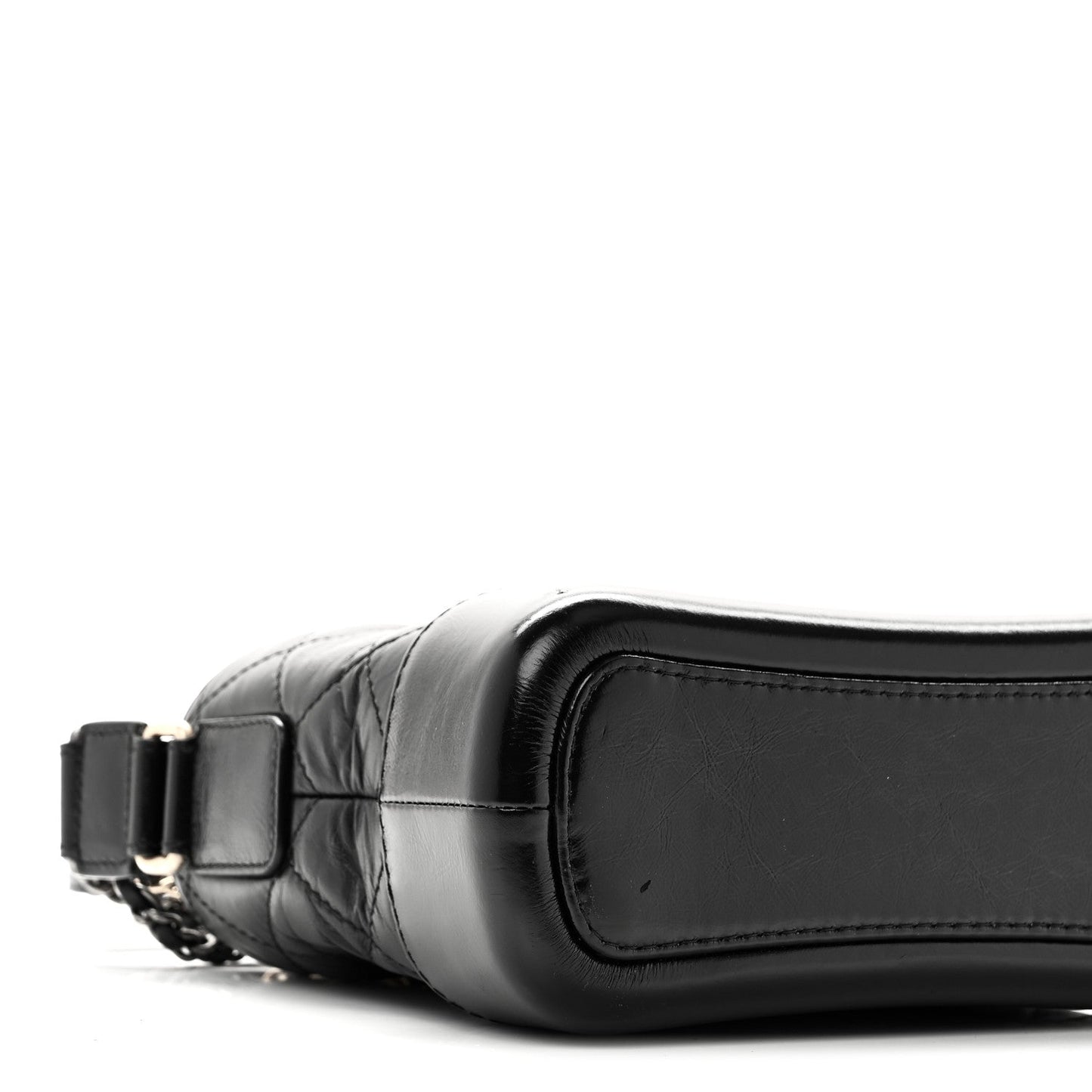 Aged Calfskin Quilted Small Gabrielle Hobo Black