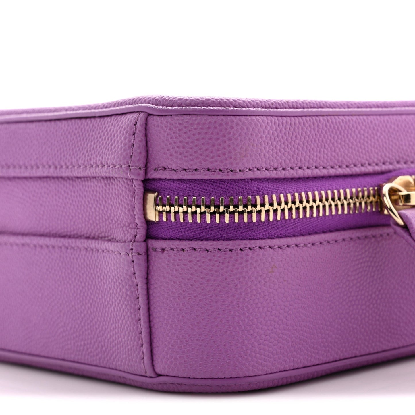 Caviar Quilted CC North South Filigree Vanity Case Purple