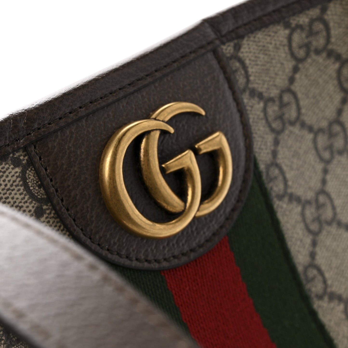 GG Supreme Monogram Medium Ophidia Tote Bag Brown