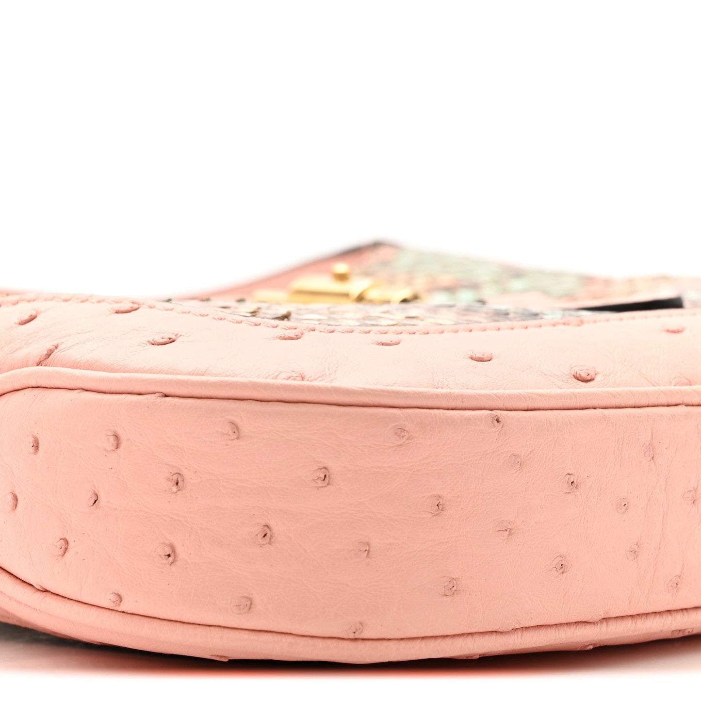 Snakeskin Ostrich Calfskin Small Jackie 1961 Hobo Pink Multicolor