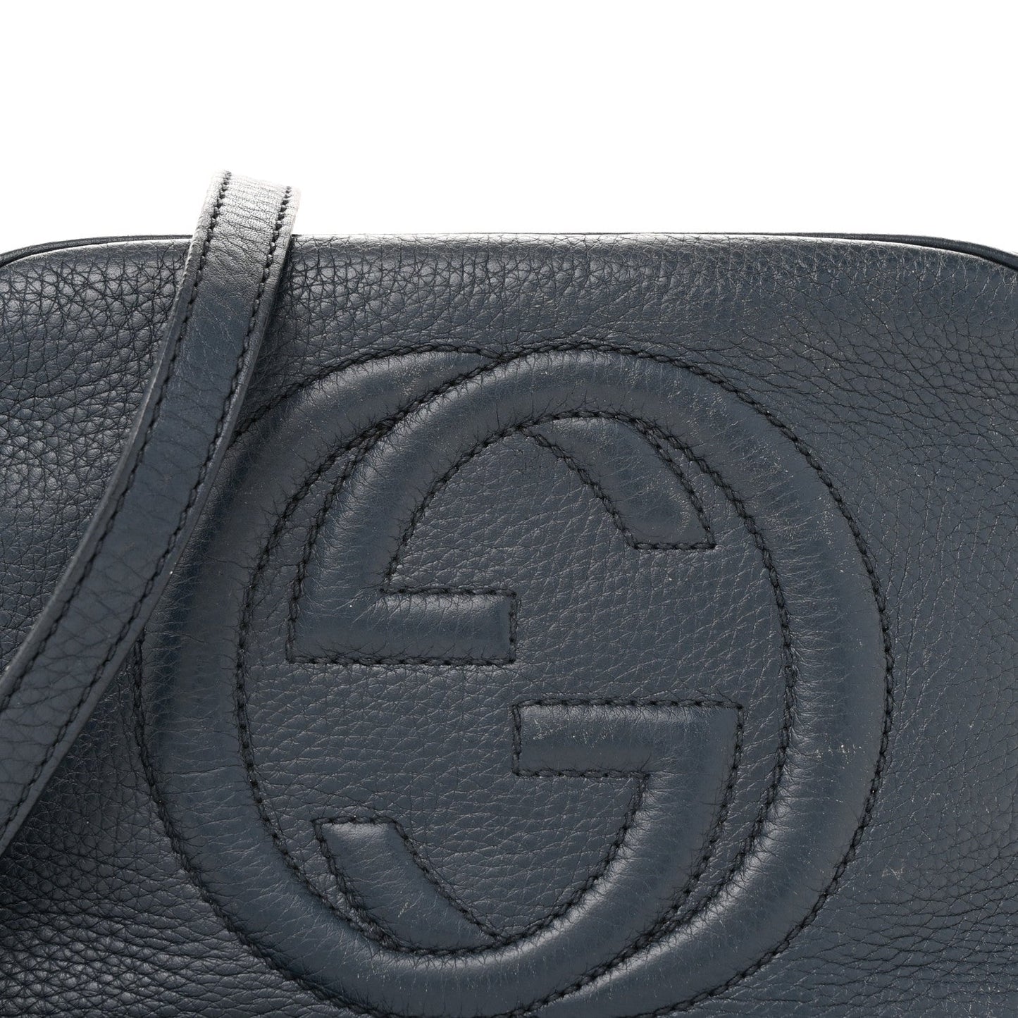 Pebbled Calfskin Small Soho Disco Bag Blue