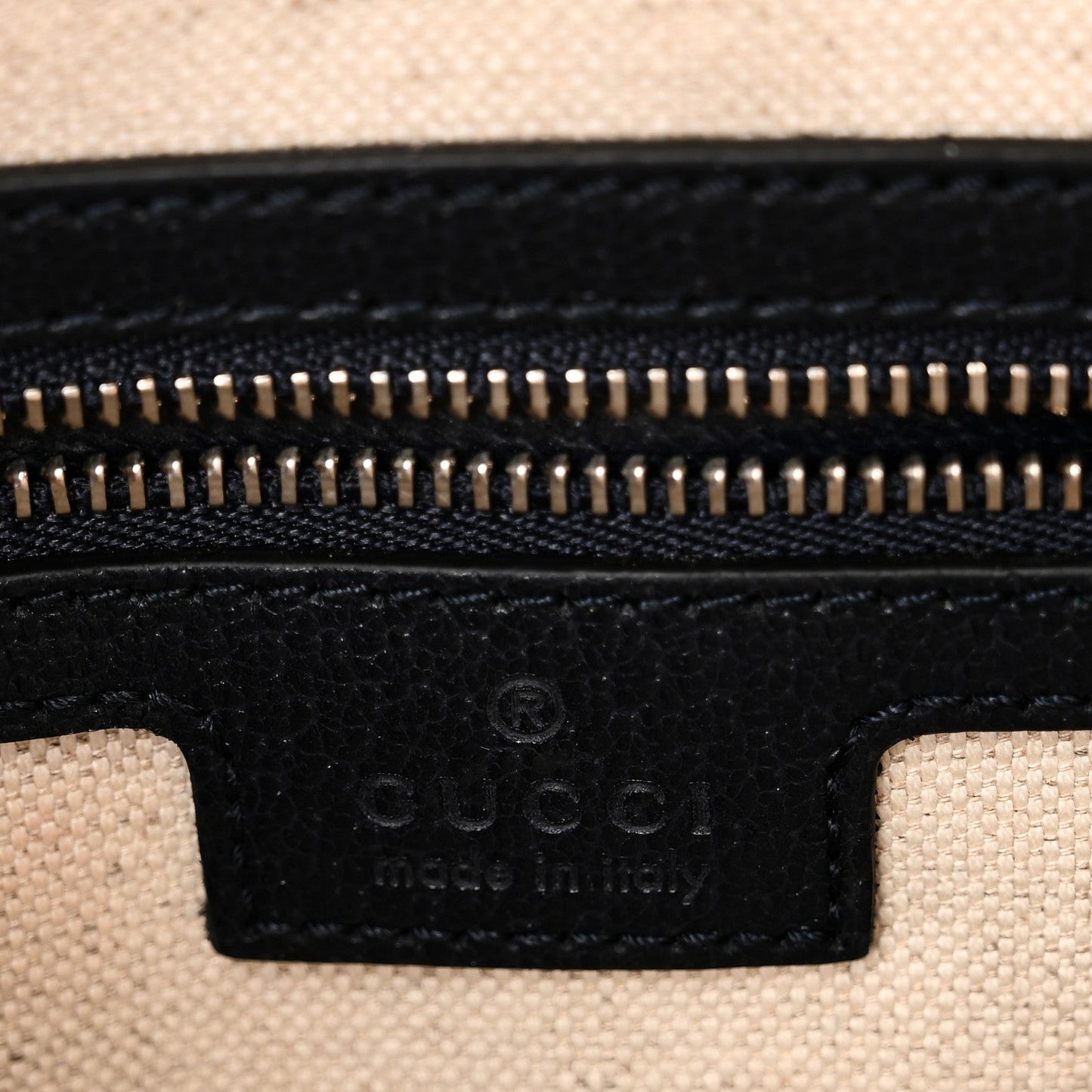 GG Supreme Monogram Web Medium Ophidia Top Handle Bag Beige Blue