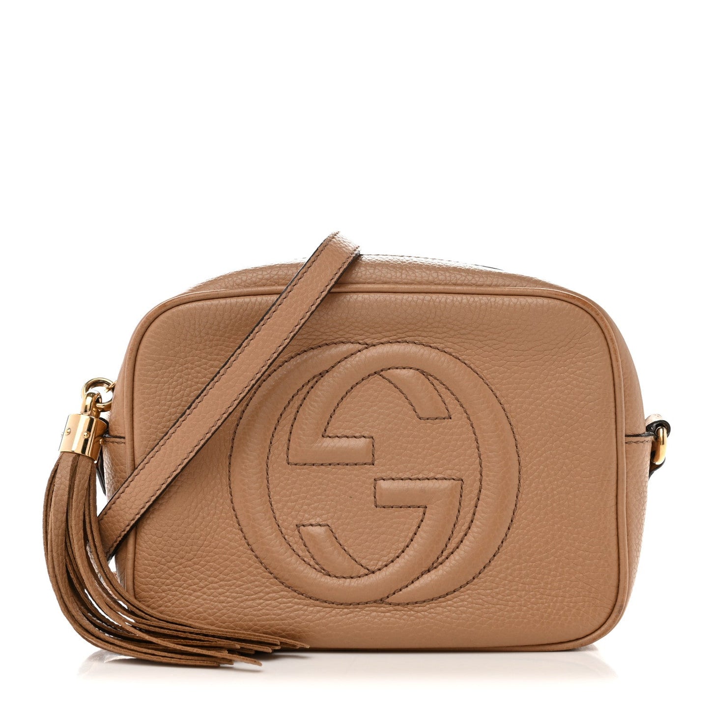 Pebbled Calfskin Small Soho Disco Bag Camelia