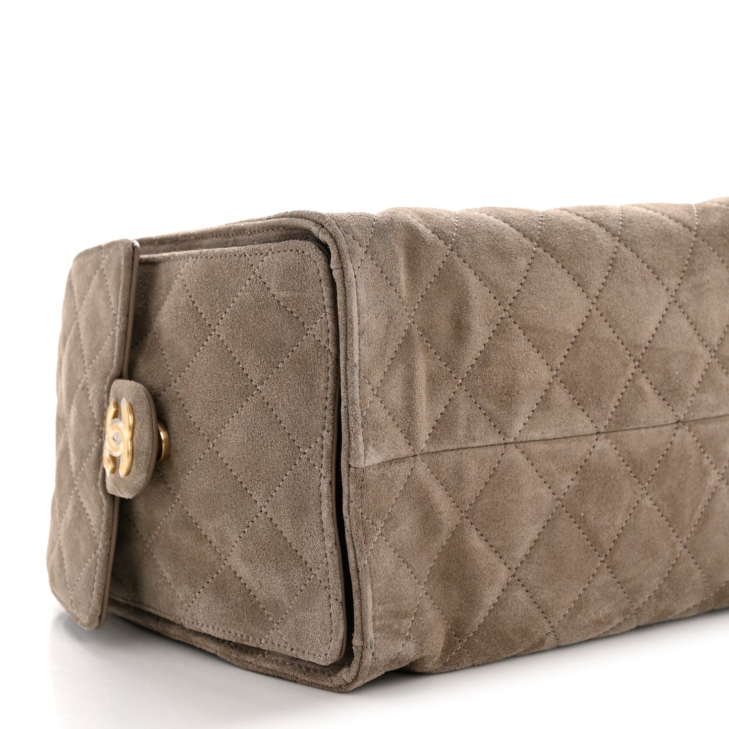 Suede Quilted Medium Chanel 25 Handbag Grey