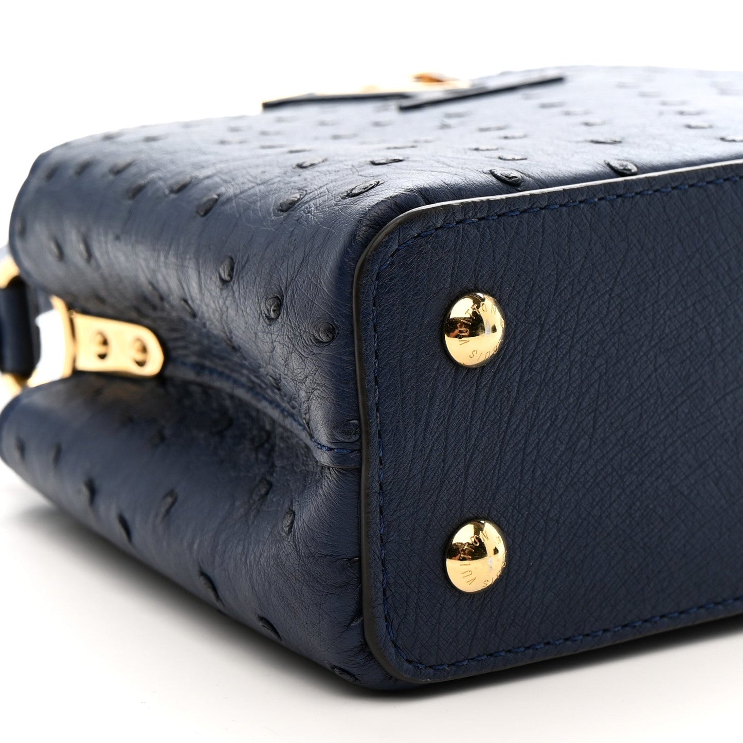 Ostrich Capucines Mini Indigo