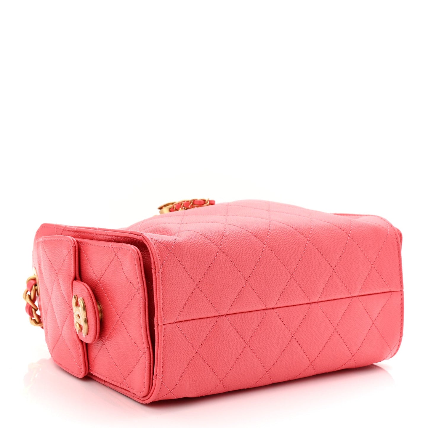 Caviar Quilted Mini Chanel 25 Handbag Coral