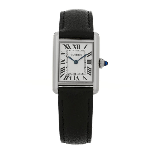 Stainless Steel Calfskin 22mm Must de Cartier Tank Quartz Watch