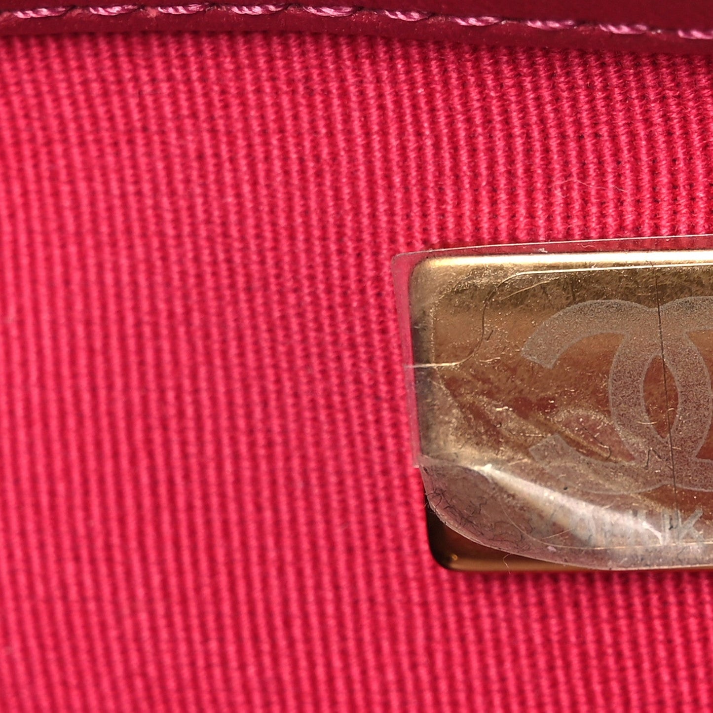 Velvet Camellia Embossed Mini Square Flap Fushia