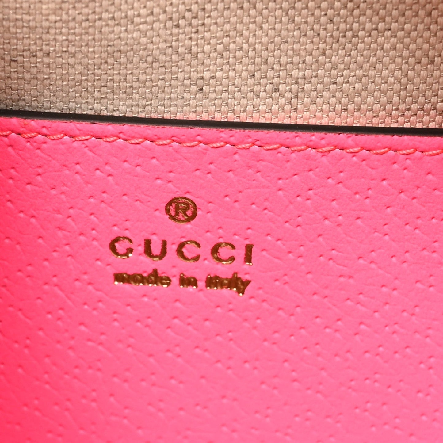 GG Supreme Monogram Textured Dollar Calfskin Web Ophidia Small Crossbody Bag Beige Ebony Fuchsia