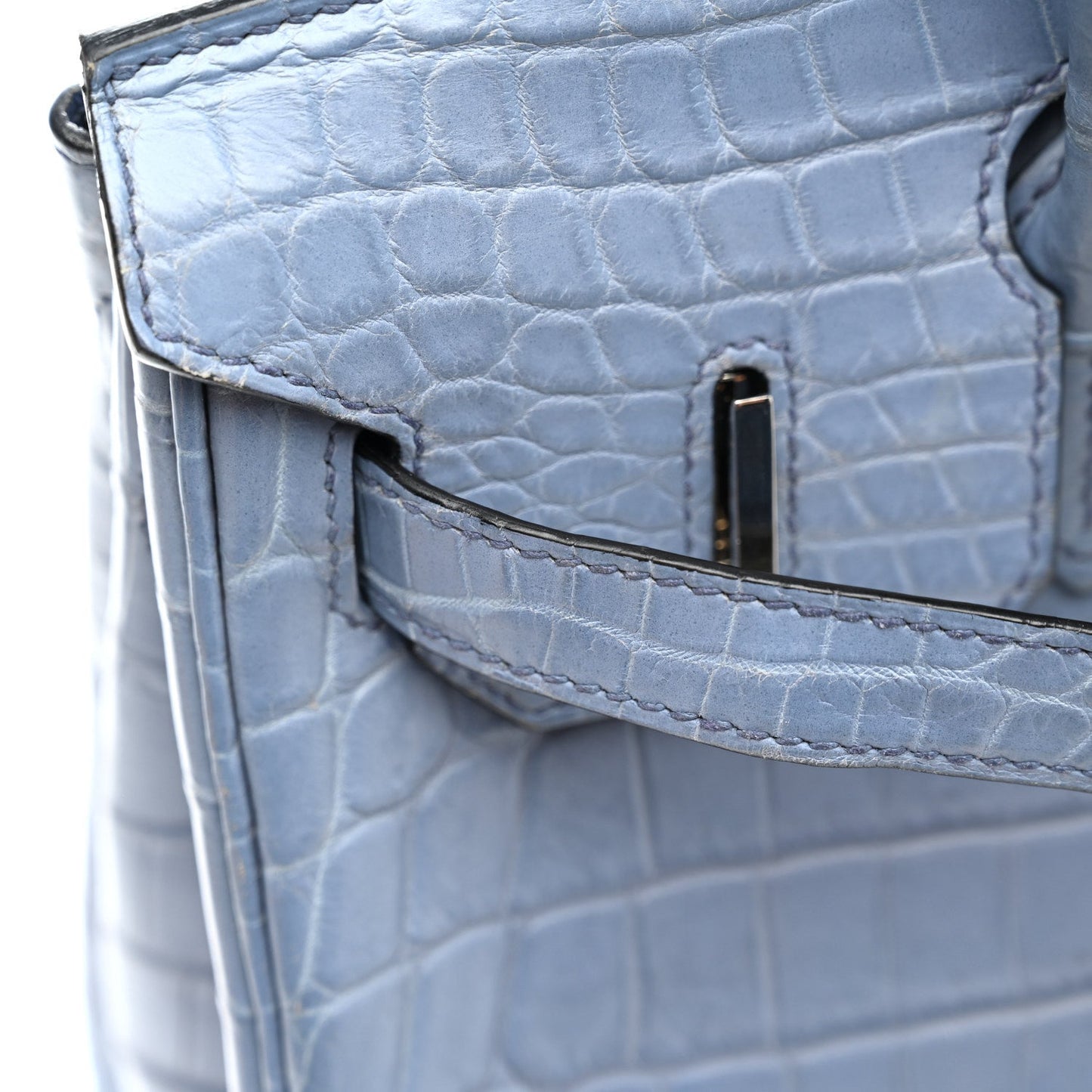 Matte Porosus Crocodile Birkin 30 Bleu Brighton