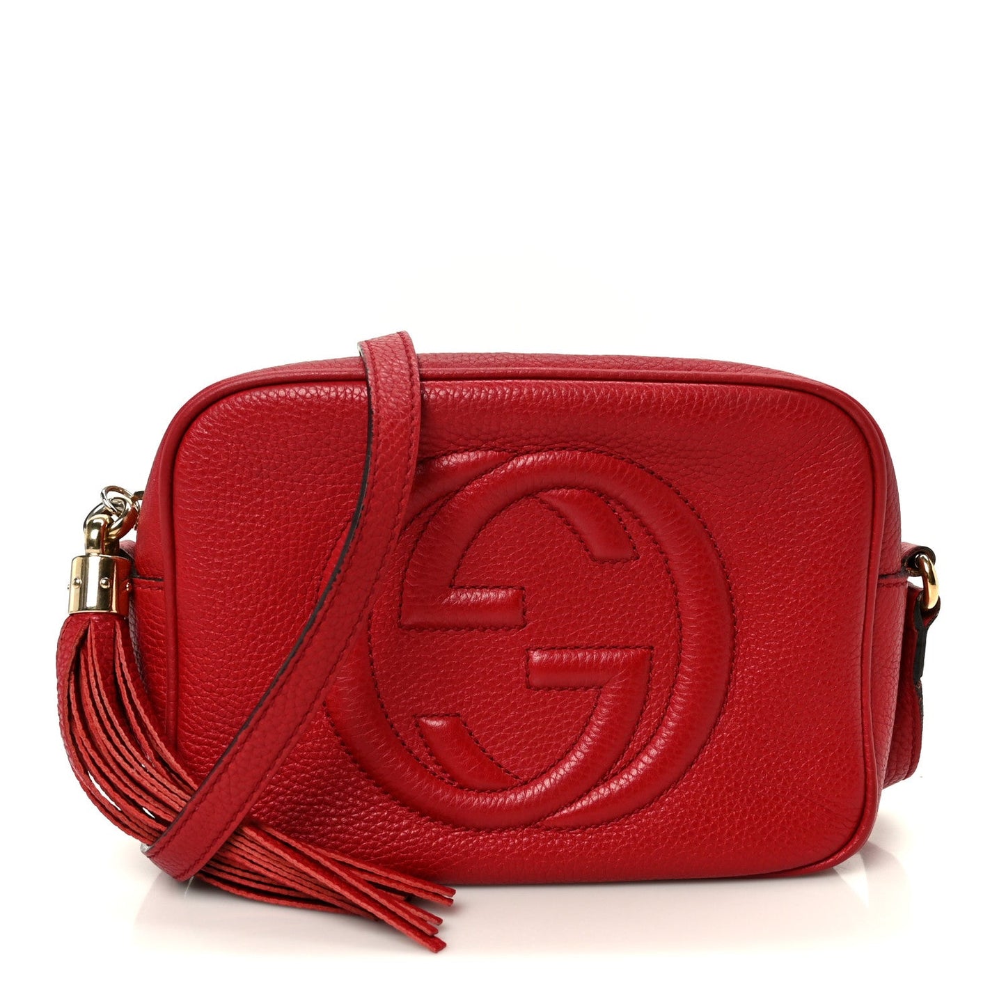 Pebbled Calfskin Small Soho Disco Bag Tabasco Red