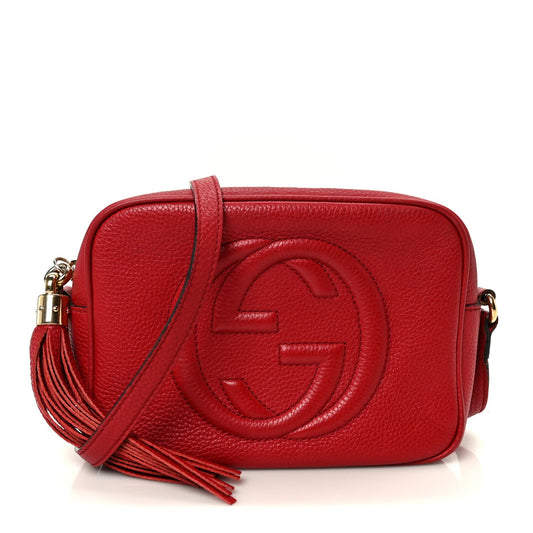 Pebbled Calfskin Small Soho Disco Bag Tabasco Red