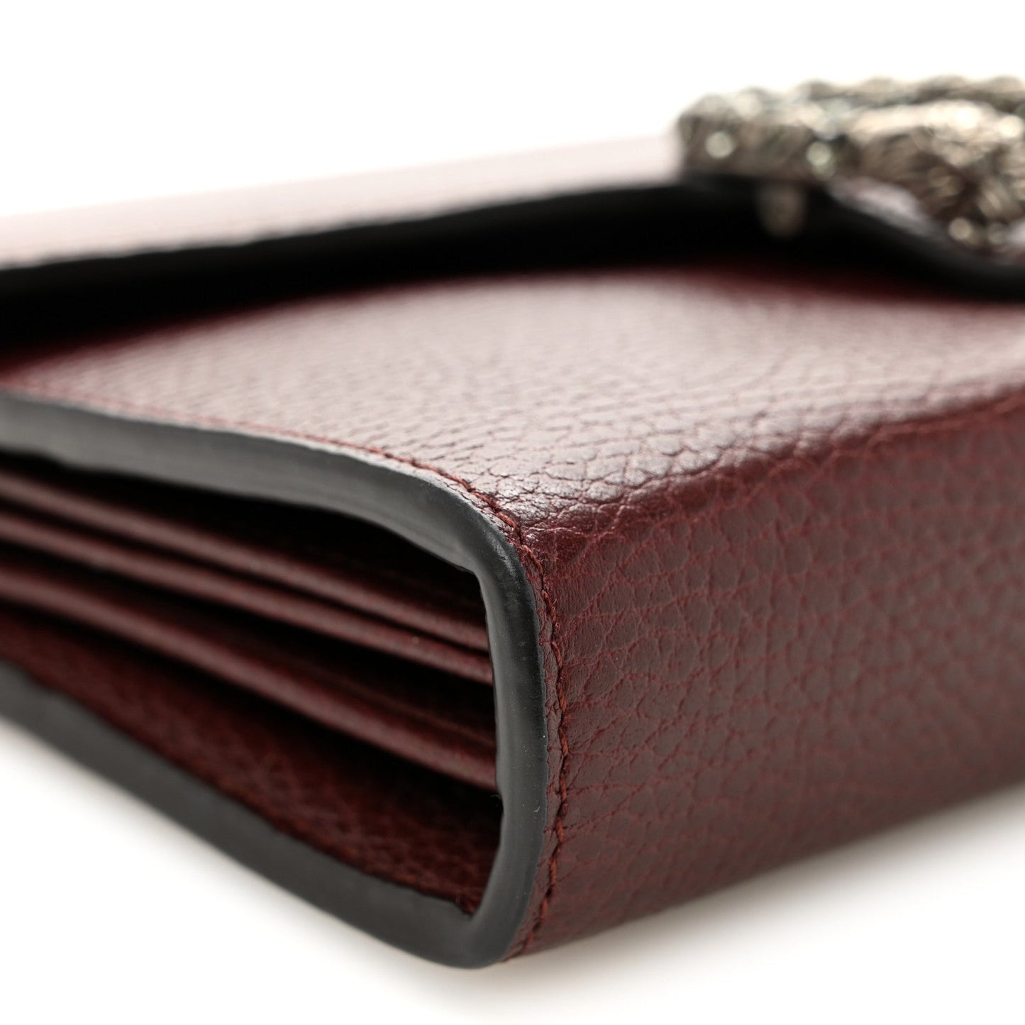 Dollar Calfskin Crystal Mini Dionysus Chain Wallet Vintage Bordeaux