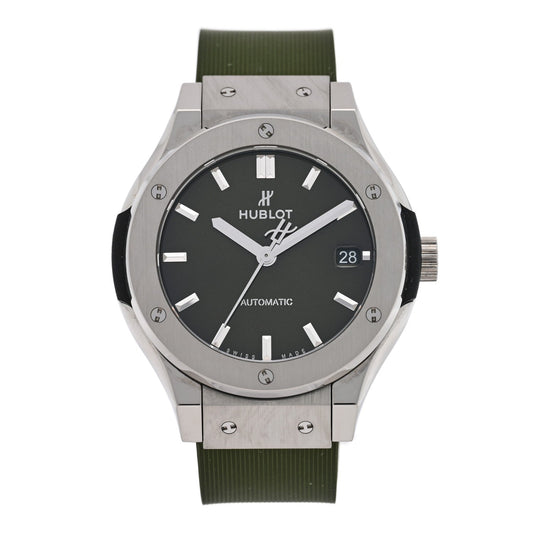 Titanium Rubber 38mm Classic Fusion Automatic Watch Green 565.NX.8970.RX