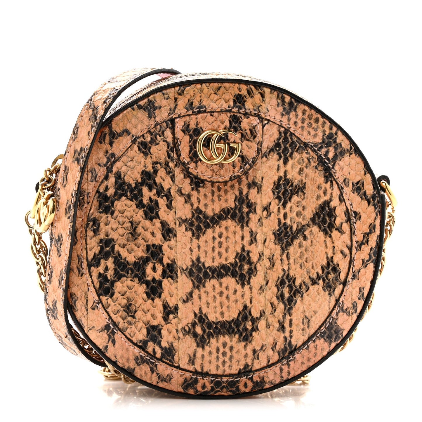 Snakeskin GG Ophidia Round Crossbody Bag
