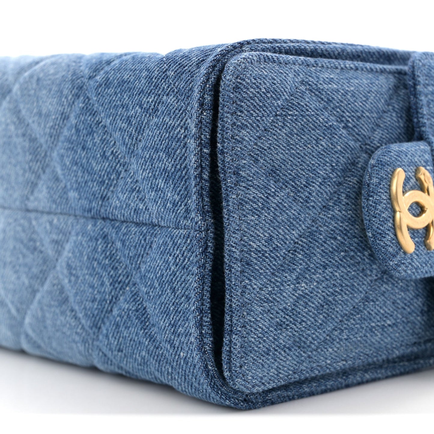 Washed Denim Quilted Mini Chanel 25 Handbag Blue