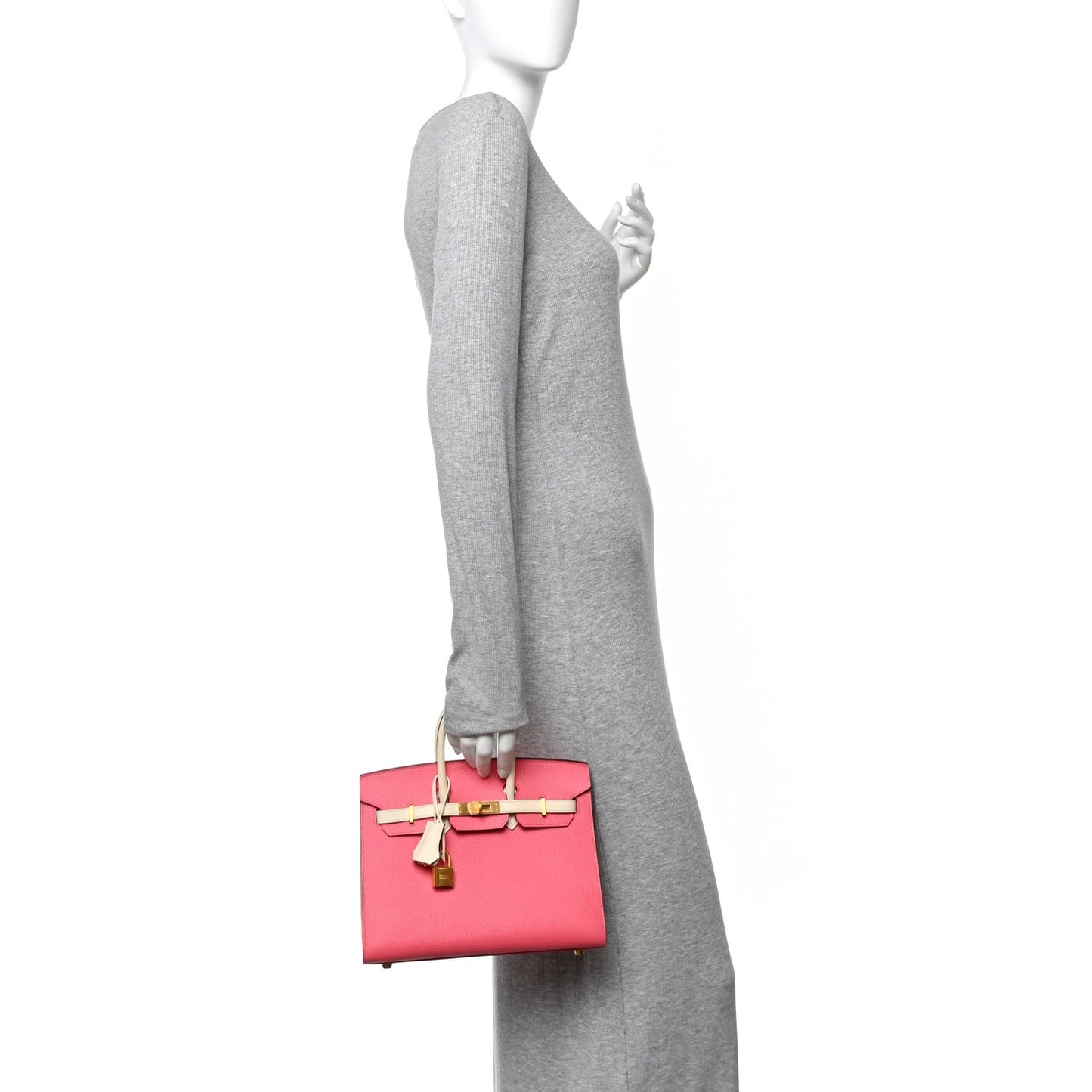 Epsom Horseshoe Birkin Sellier 25 Rose Azalee Nata