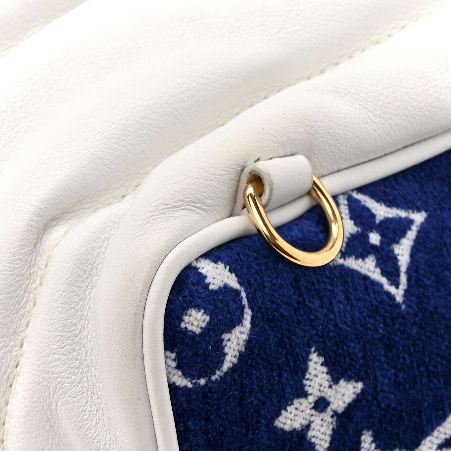 Jacquard Velvet Monogram Palm Springs Backpack Mini Blue